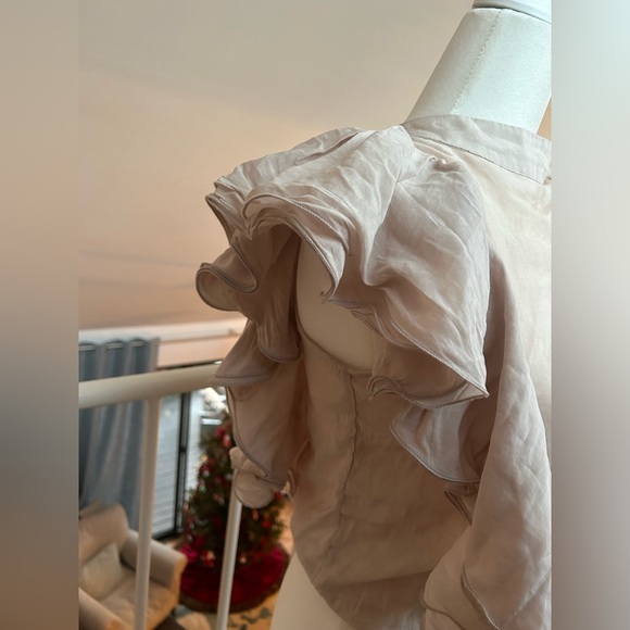 Tocco Closet Japan Ruffle Blouse Kawaii Lolita nude neutral coquette balletcore - Picture 5 of 5